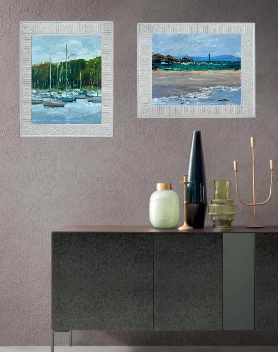 Impressionistic Landscape Oil Painting By Olha Laptieva, 19 X 12", Summer Moment, Original Artwork