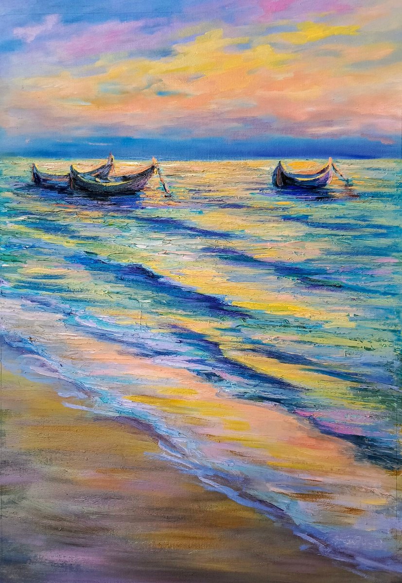 Sunset at Thailand seaside by Anastasia Art Line