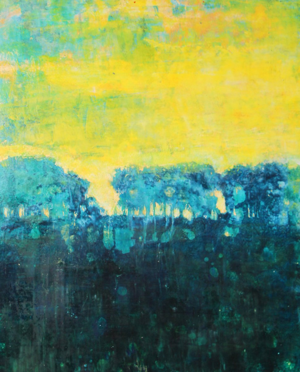 Yellow Sky Landscape by Laura Spring