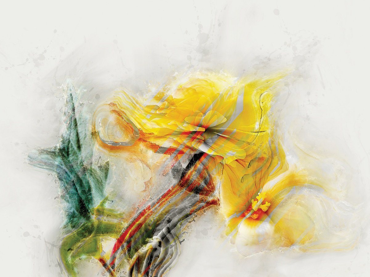 Abstract Botanical Print By Javier Diaz, 80 X 60, Delirios Xxix, Original Artwork