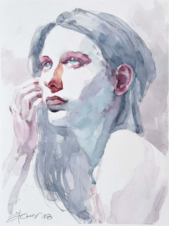 In anticipation ( study of a girl face )