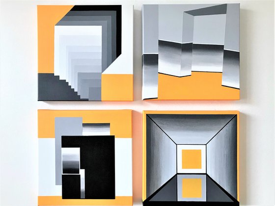 Geometric Collection - Grey & Yellow #4