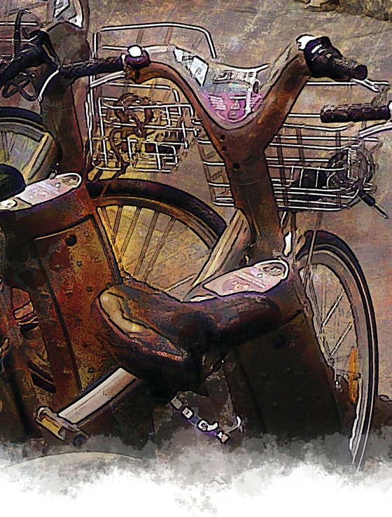 Bicicletas de París/XL large original artwork