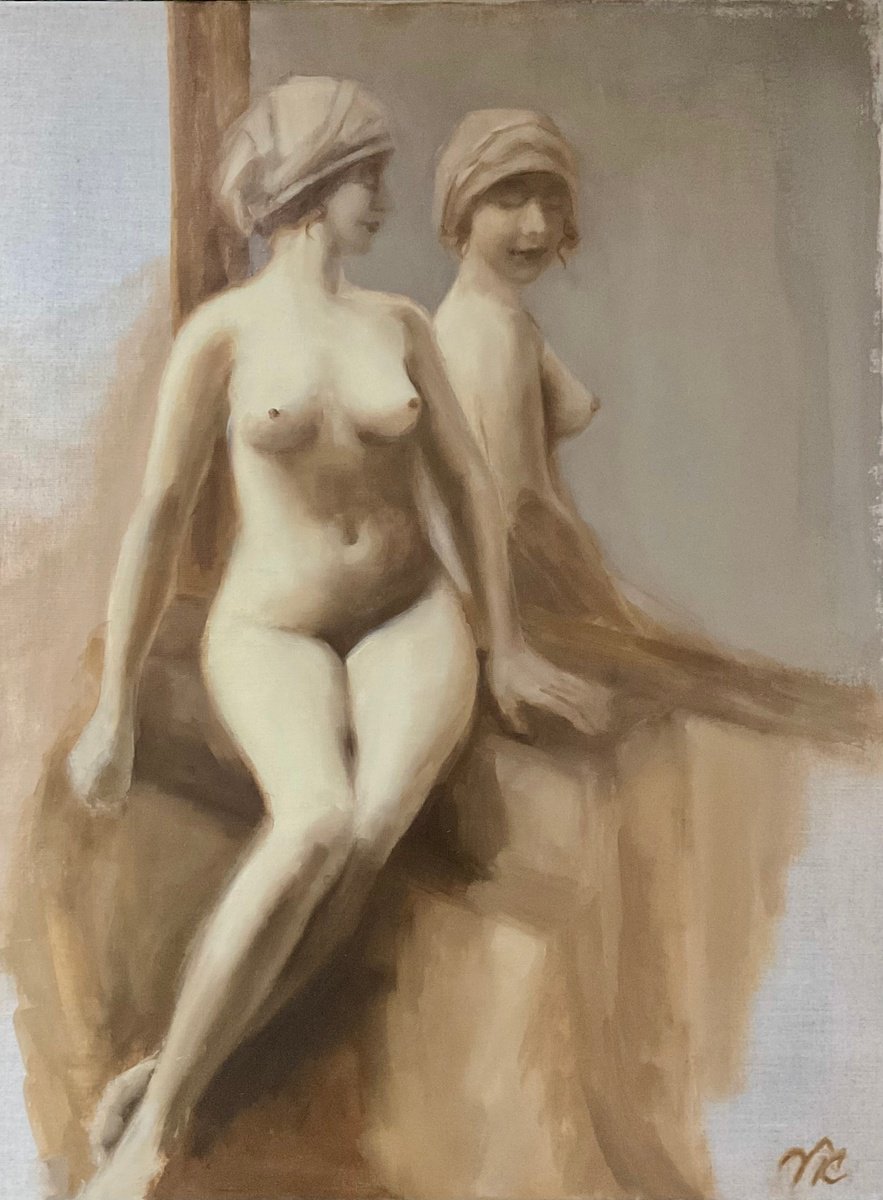 Photorealistic Oil Painting , Retro Lady 2 By Vera Klimova, 24 X 31, Artwork For Sale On Artfinder