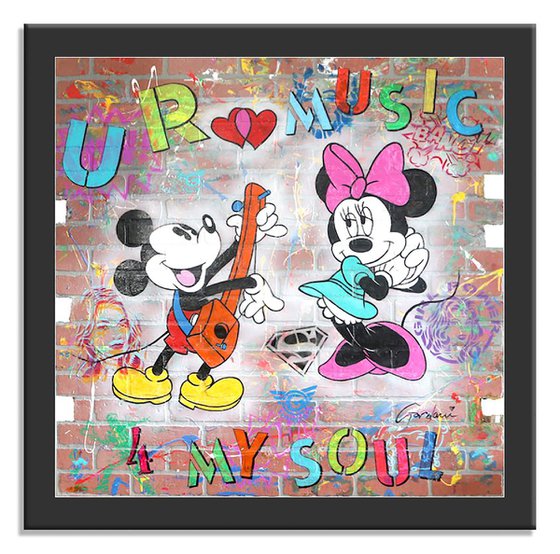 U R Music - Original on Brick Wall Panel