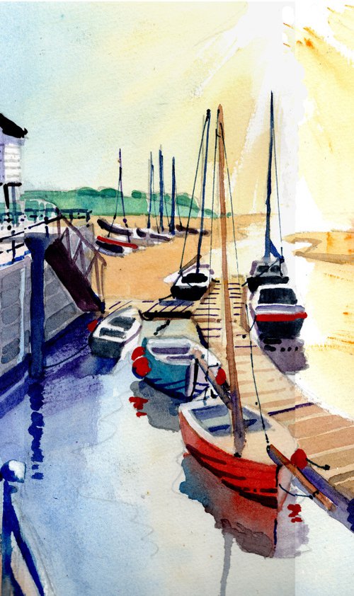 Wells next the Sea. Jetty, Harbour, Boats & Lookout. by Peter Day