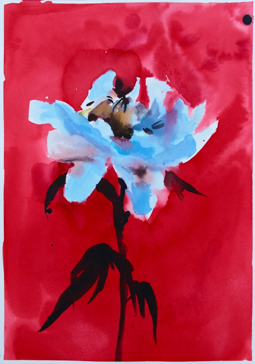 Abstract Watercolour , Peony By Belyaeva Oleksandra, 14 X 20, Artwork For Sale On Artfinder