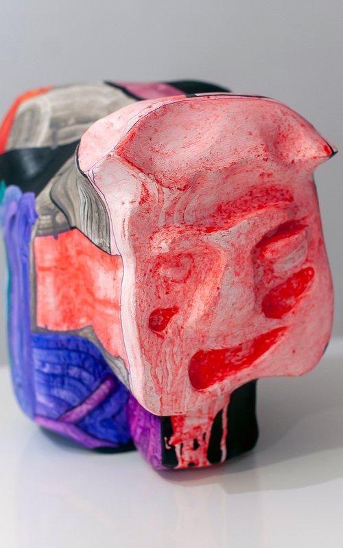 hypocrisy concrete sculpture № 3 colourful freestanding artwork by Olga Chertova