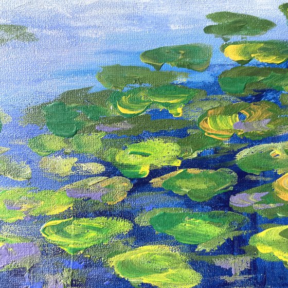 Blue Pond and Waterlily Pads