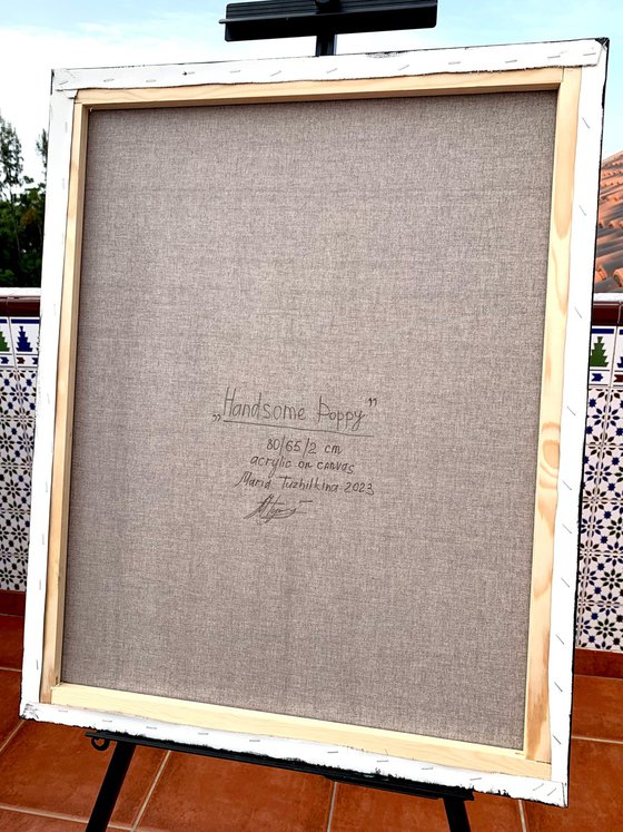 SCARLET POPPY ON A BLACK