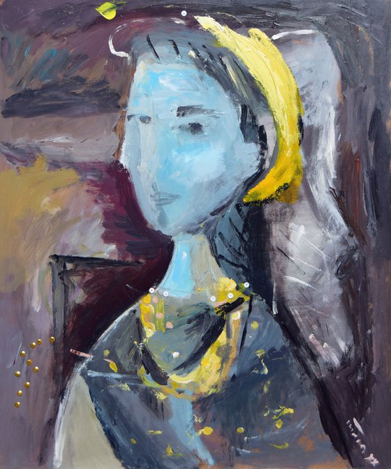 Woman sitting in an armchair (inspired by Picasso)