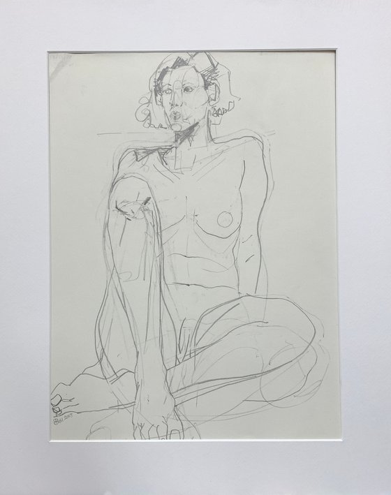“Seated nude with one knee upright”