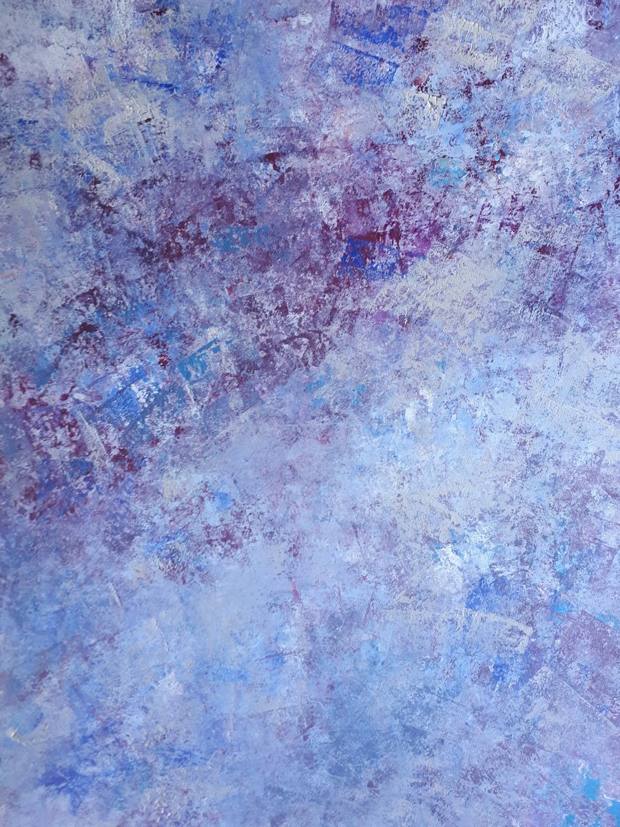 Abstract Oil Painting By Olga Onopko, 19 X 27", Spring Snow, Original Artwork