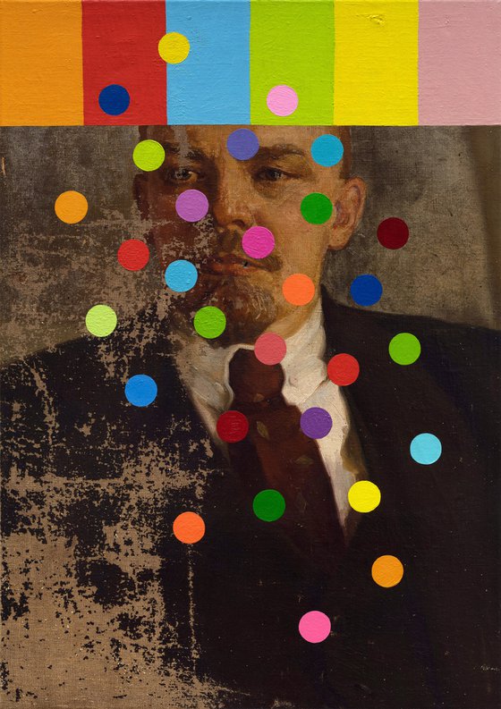 Lenin with Color Bars and Circles