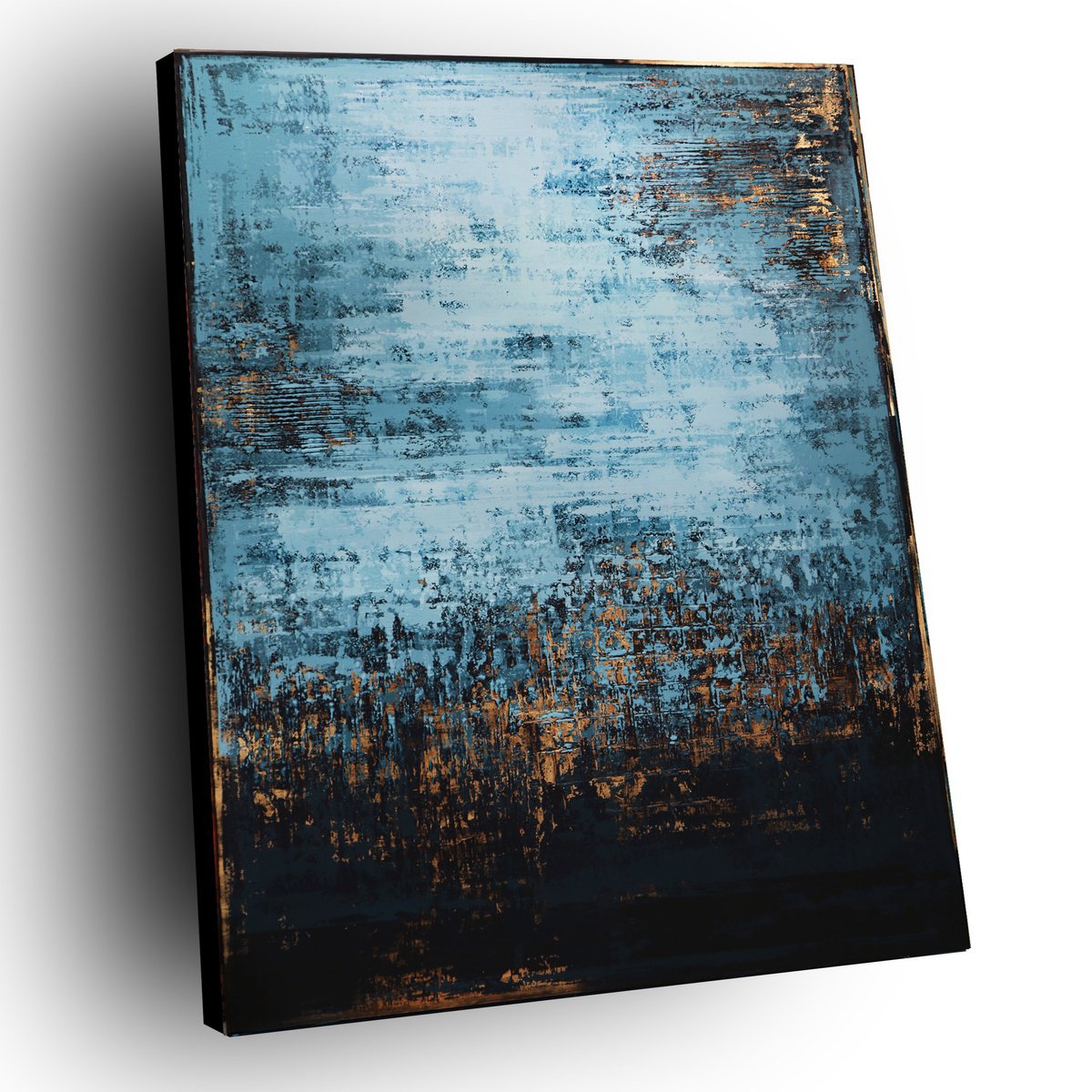 Organic Abstract Acrylic Painting By Inez Froehlich, 47 X 63, Tropical Night, Original Artwork