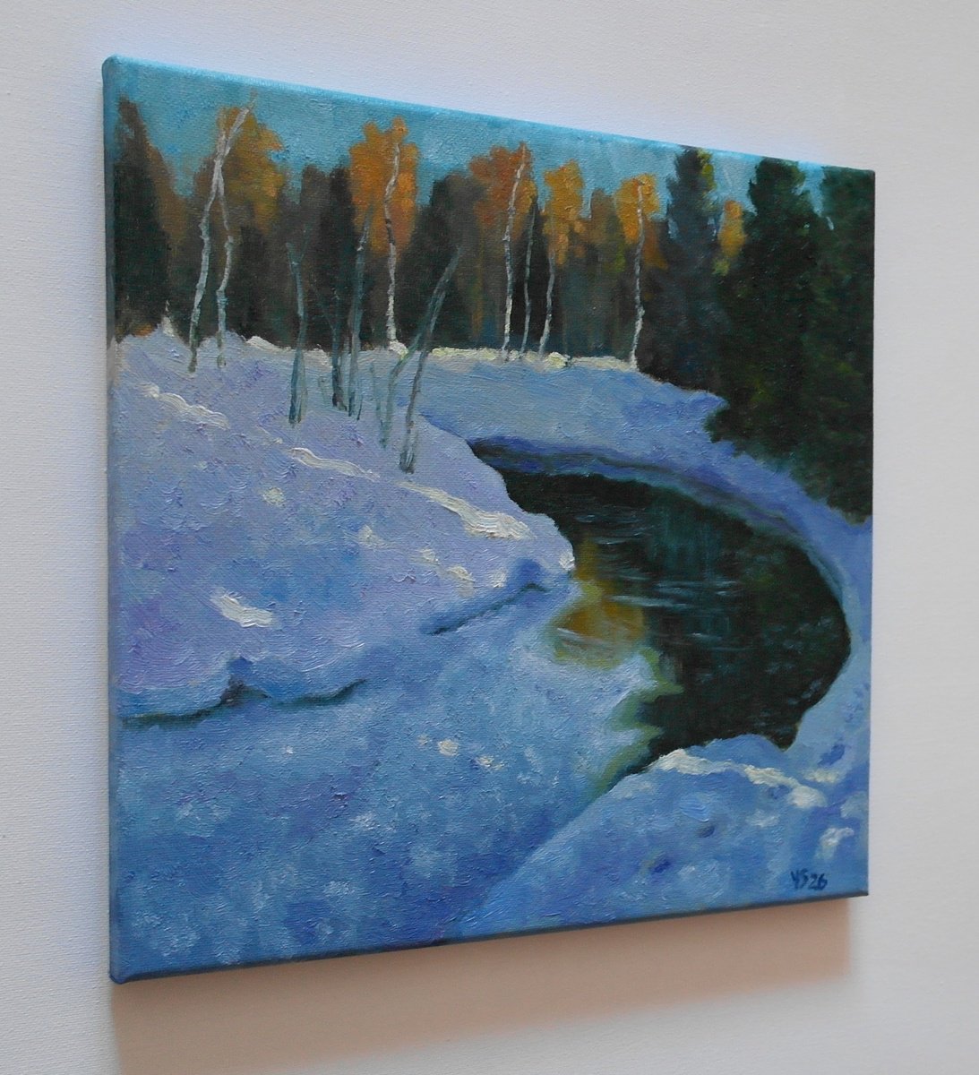 Winter River By Juri Semjonov, 12 X 12, Artwork For Sale On Artfinder