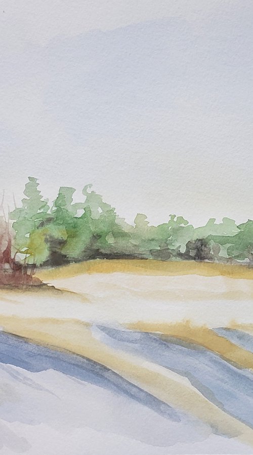 "Long Shadows" - Landscape - Watercolor by Katrina Case