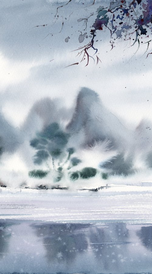 Asian winter landscape by Eugenia Gorbacheva