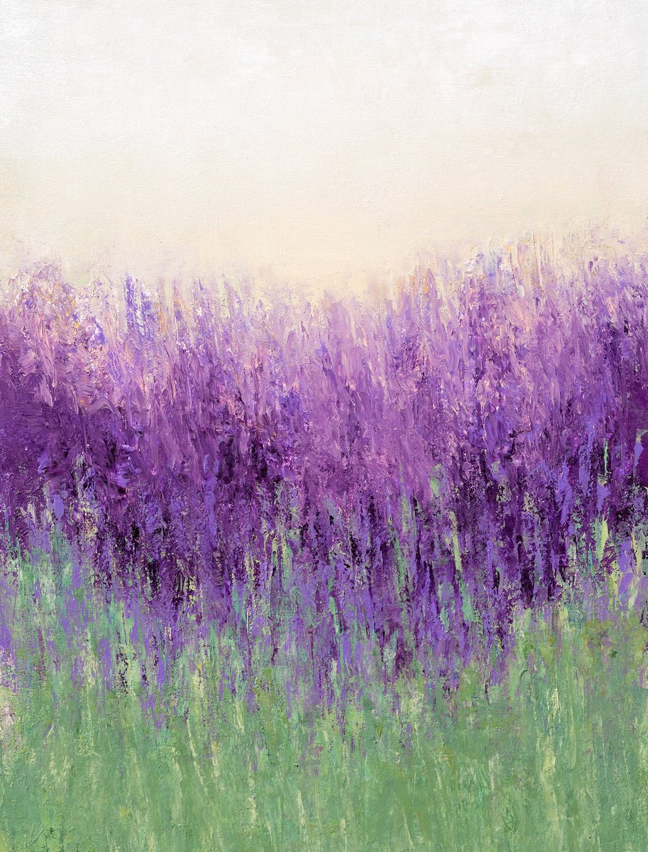 Organic Abstract Acrylic Painting By Don Bishop, 24 X 30, Spring Lavender 250412, Original Artwork