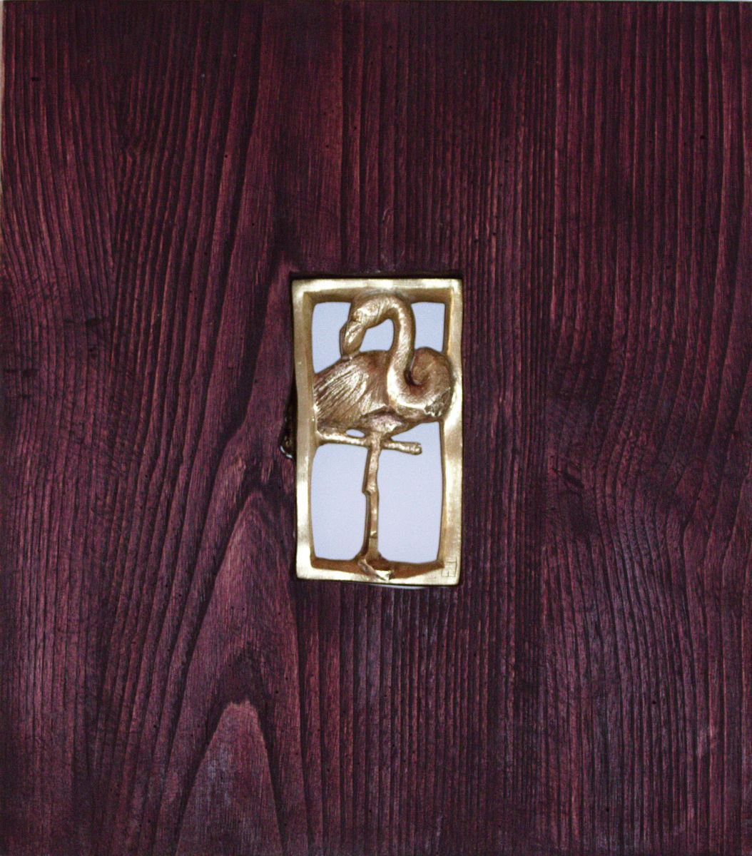 Animal Relief By Evgeniq Ivanova, 14 X 16, Flamingo I, Original Artwork