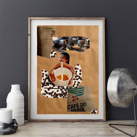 Woman Coffe Time Collage