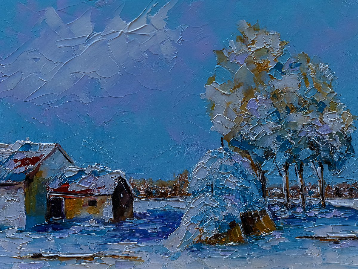 Winter village scene. Winter life by Marinko Saric