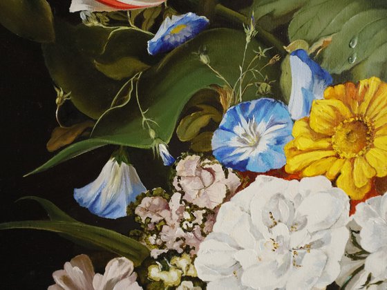 Dark Floral Still Life with Tulips