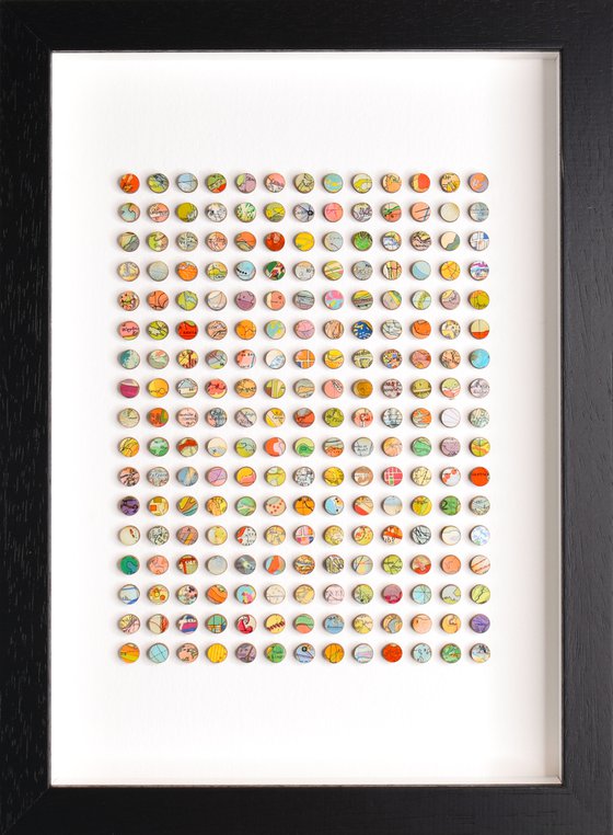 Miniature World Map Dots Collage