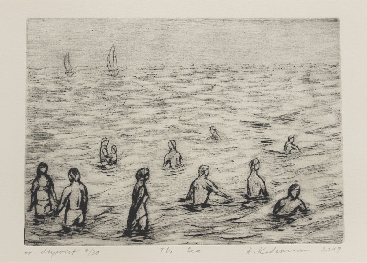 Graphic: The Sea 2019, drypoint by Alenka Koderman