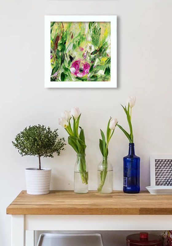 Floral Jubilee 33 - Framed Floral Painting by Kathy Morton Stanion