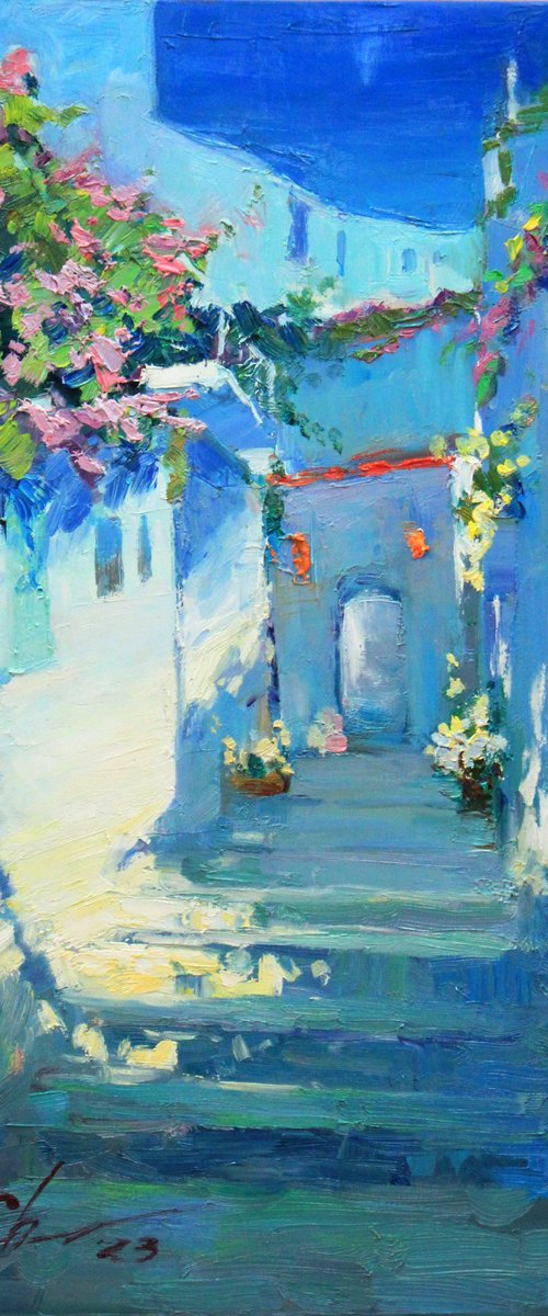 Santorini streets by Serhii Cherniakovskyi
