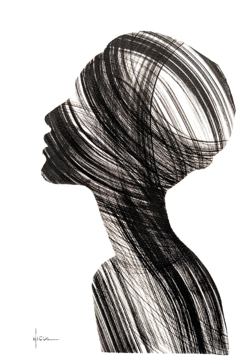 Expressive Ink Drawing , Tracing The Light By Nicol Vacaru, 11 X 15, Artwork For Sale On Artfinder