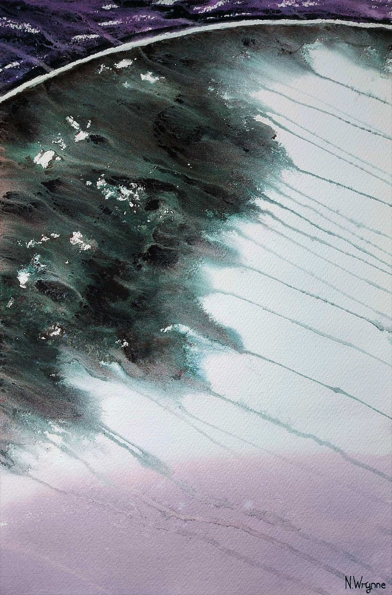 Organic Abstract Watercolour By Neil Wrynne, 15 X 22", The World Unseen, Original Artwork