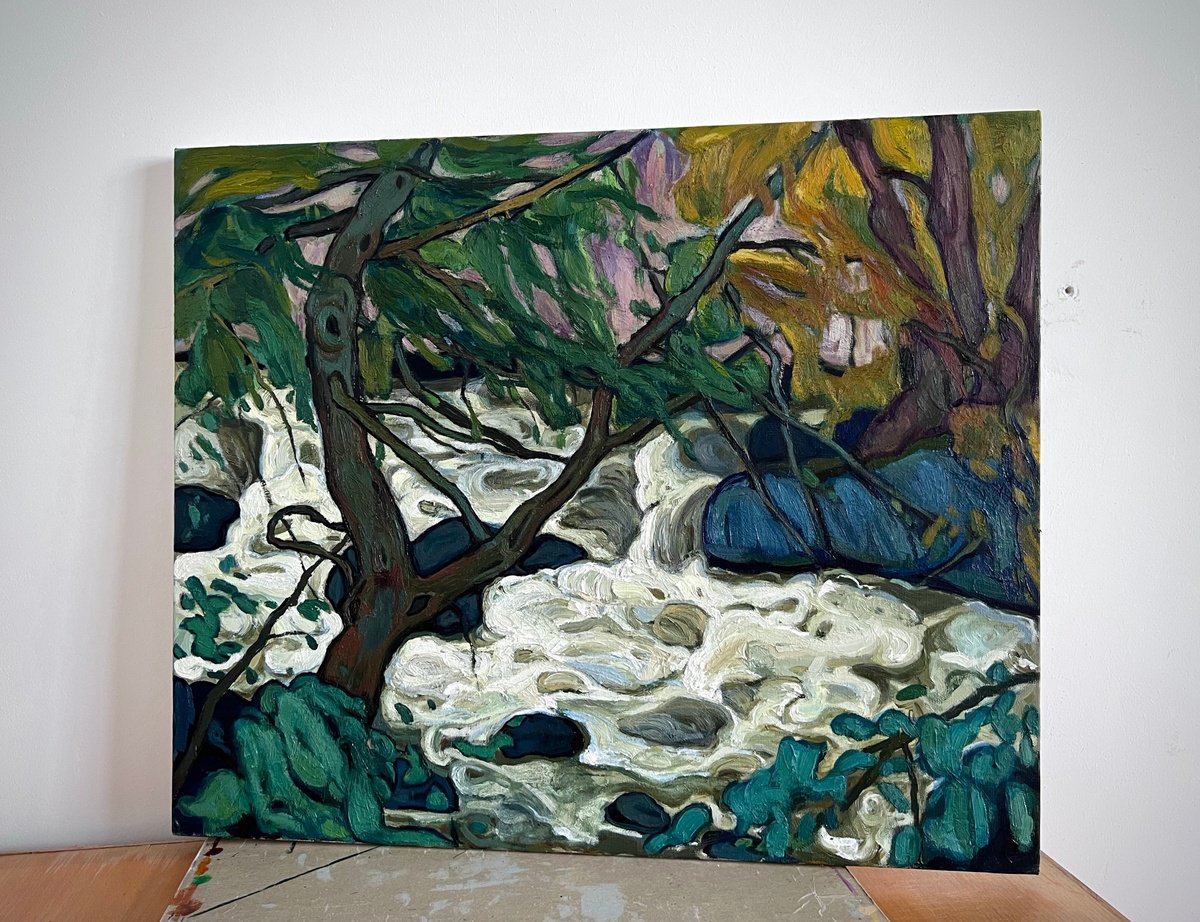 Impressionistic Landscape Oil Painting By Raffi Ghazaryan, 24 X 20",