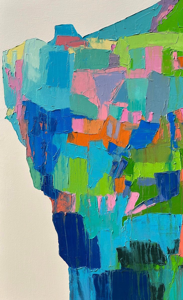 Organic Botanical Acrylic Painting By Abhishek Kumar, 42 X 66, Joy Of Maui 4, Original Artwork