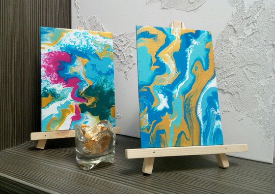 Coral Reef + Frame or easel , READY TO HANG