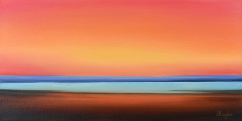 Vibrant Evening- Colorful Abstract Landscape by Suzanne Vaughan