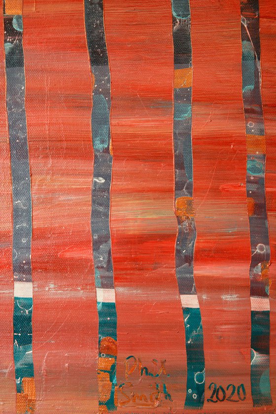 Red Abstract With Stripes