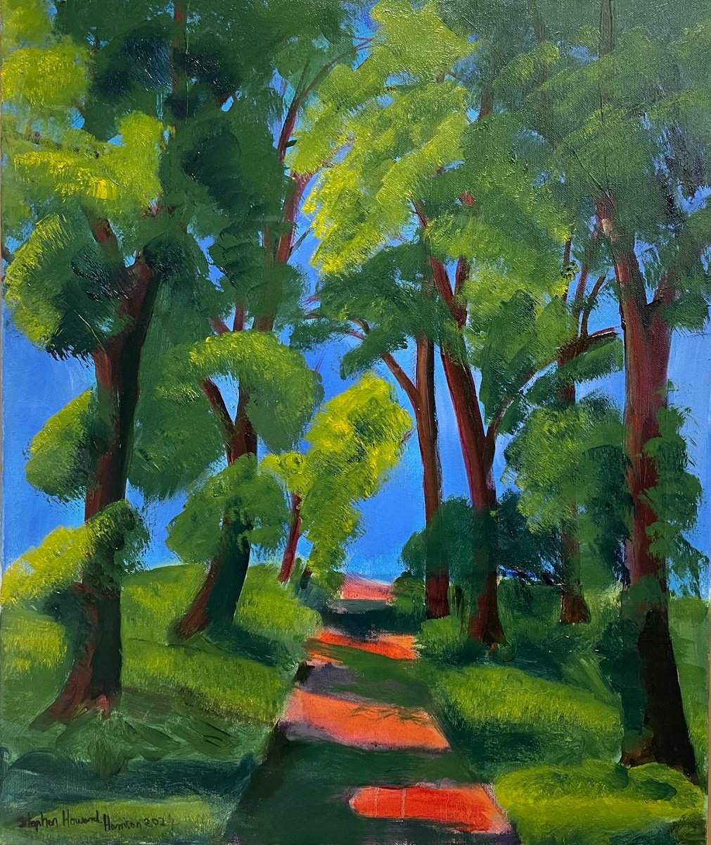 Expressive Landscape Oil Painting By Stephen Howard Harrison, 21 X 25", 