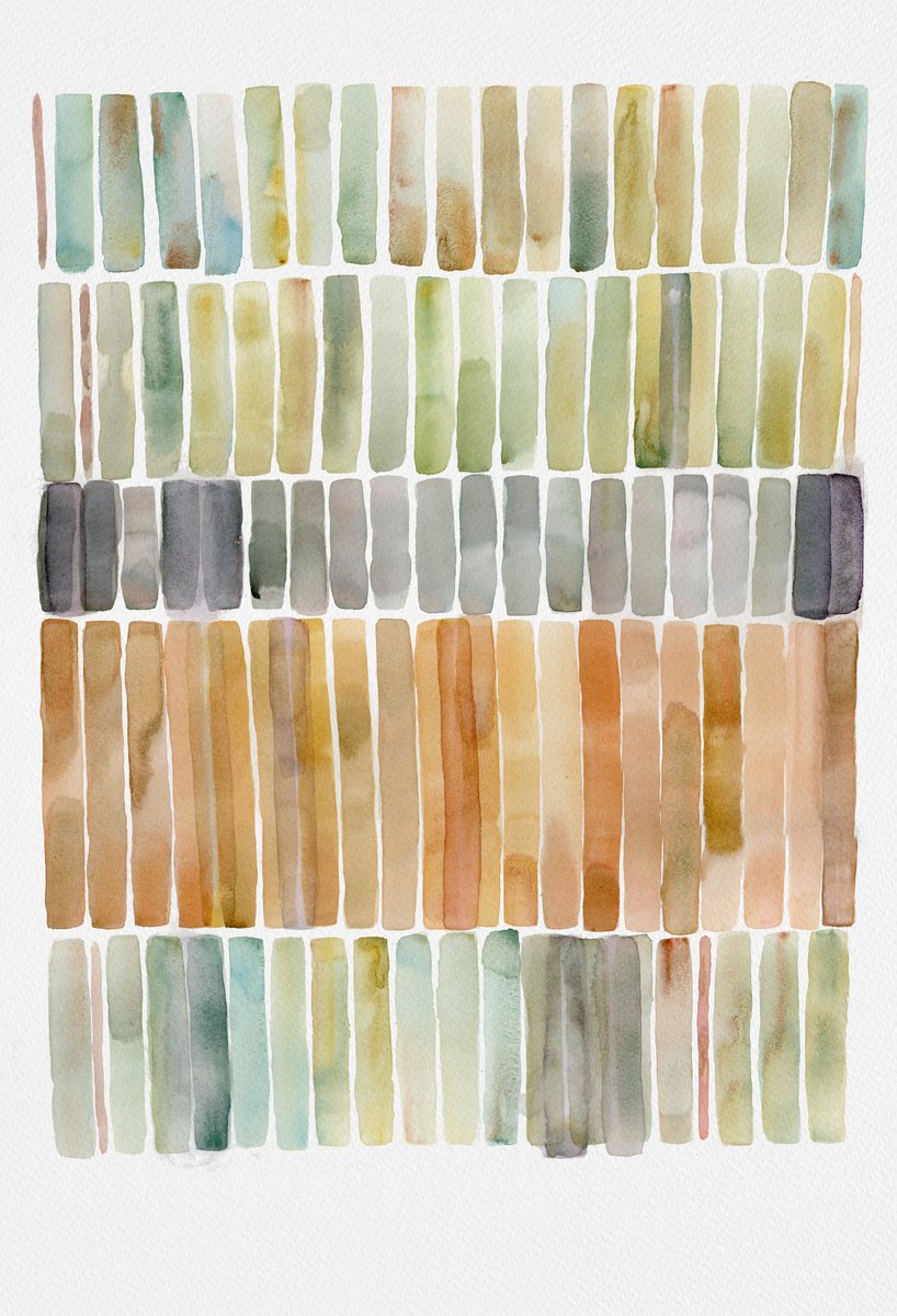 Organic Abstract Watercolour By Dena Adams, 15 X 22, Meditations 6, Original Artwork
