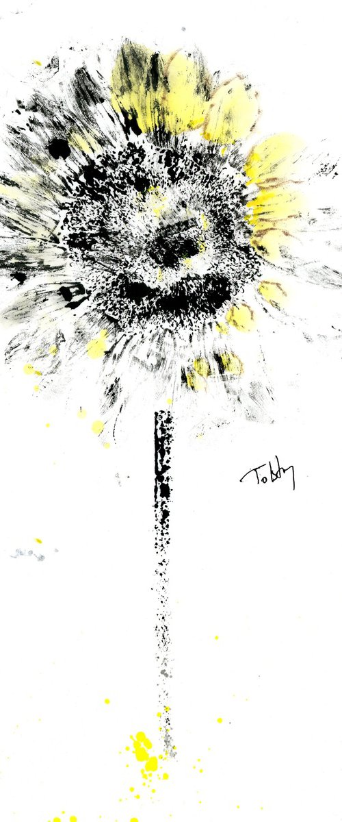 Gyotaku Sunflower by Alex Tolstoy
