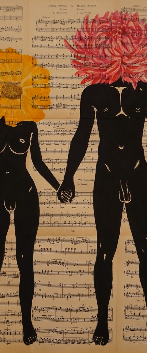 Flowers in love Drawing by ANASTASIA BALABINA