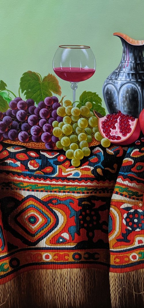 Still Life with Armenian Carpet by Shahen Aleqsandryan