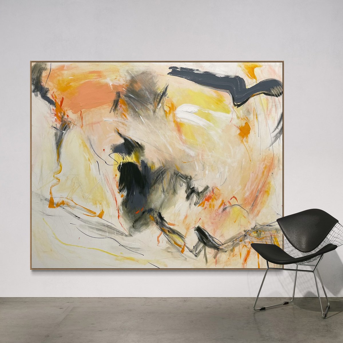 Abstract Acrylic Painting By Cheryl Harrison, 67 X 55, Chasing The Sun, Original Artwork