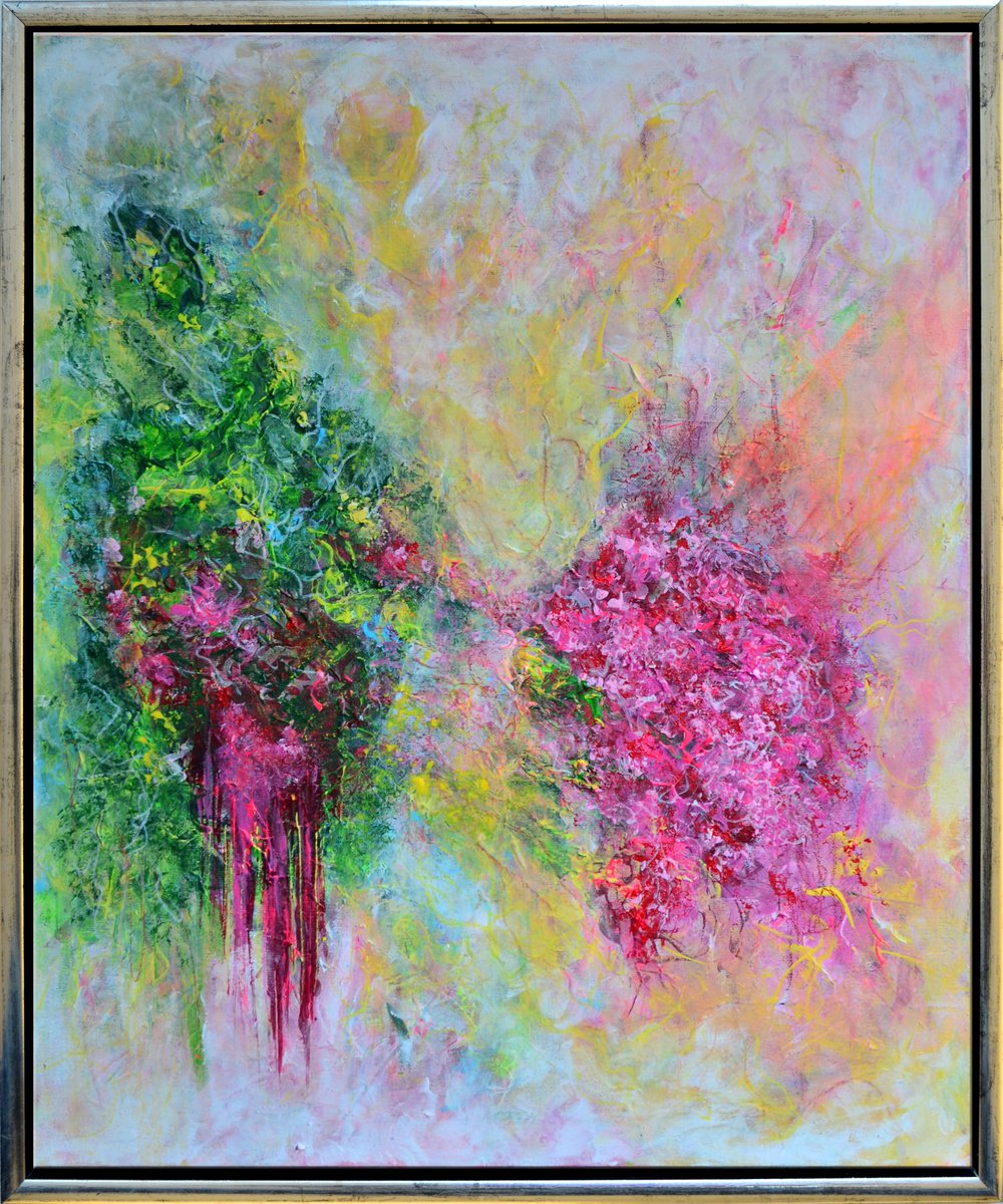 Abstract Acrylic Painting By Misty Lady - M. Nierobisz, 20 X 24", Delight Of Attraction, Original Artwork