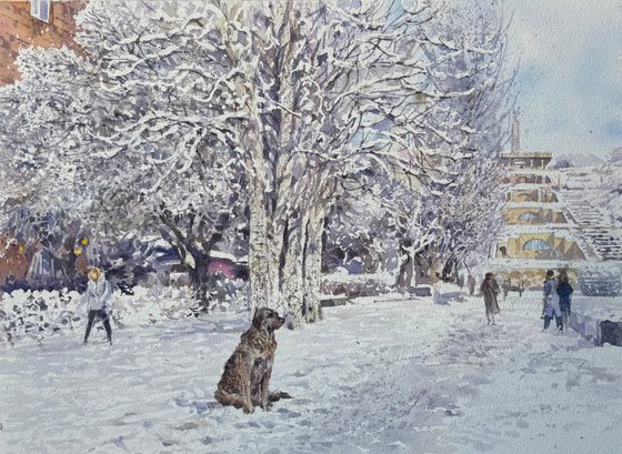 Snowy Day in Yerevan