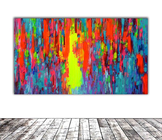 XXL Huge Colorful Textured Modern Abstract Big Painting, Large Colourful Abstract Painting - Ready to Hang, Hotel Office and Restaurant Wall Decoration