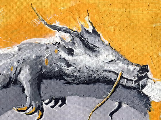 Sleeping Dragon on Deep-Yellow