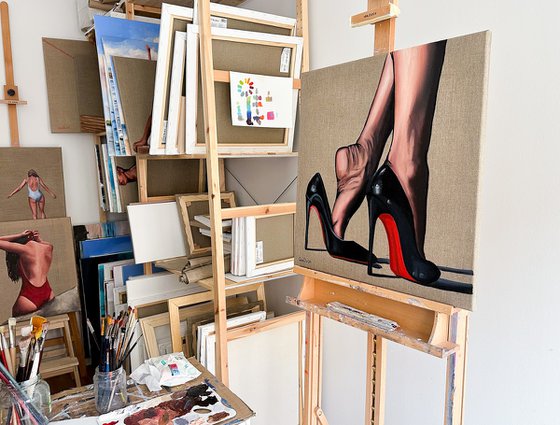 Sexy Feet - Female Feet Erotic Kinky Oil Painting