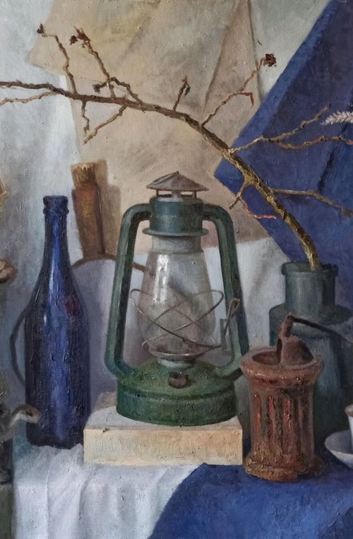 Still life with kerosene lamps by Olga Goryunova